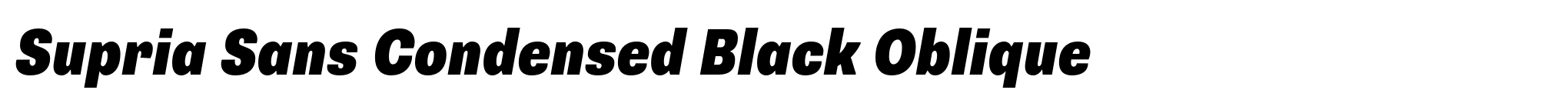 Supria Sans Condensed Black Oblique image